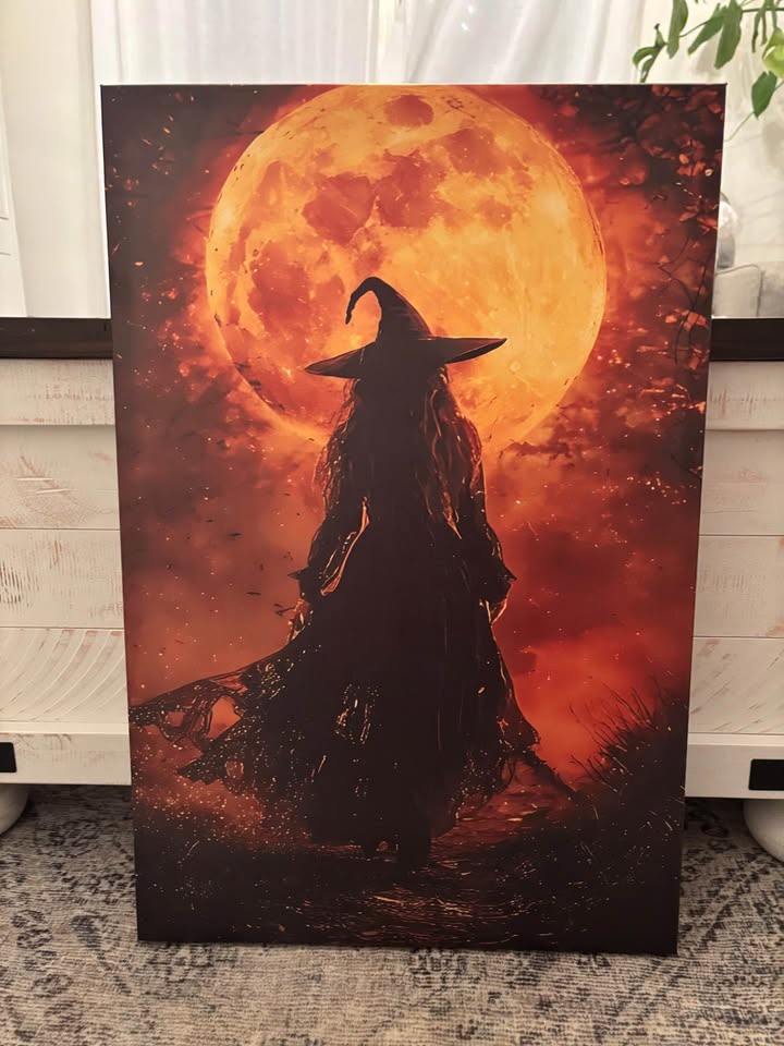 Golden Moon Witch Canvas-Ready To Hang - photo 2