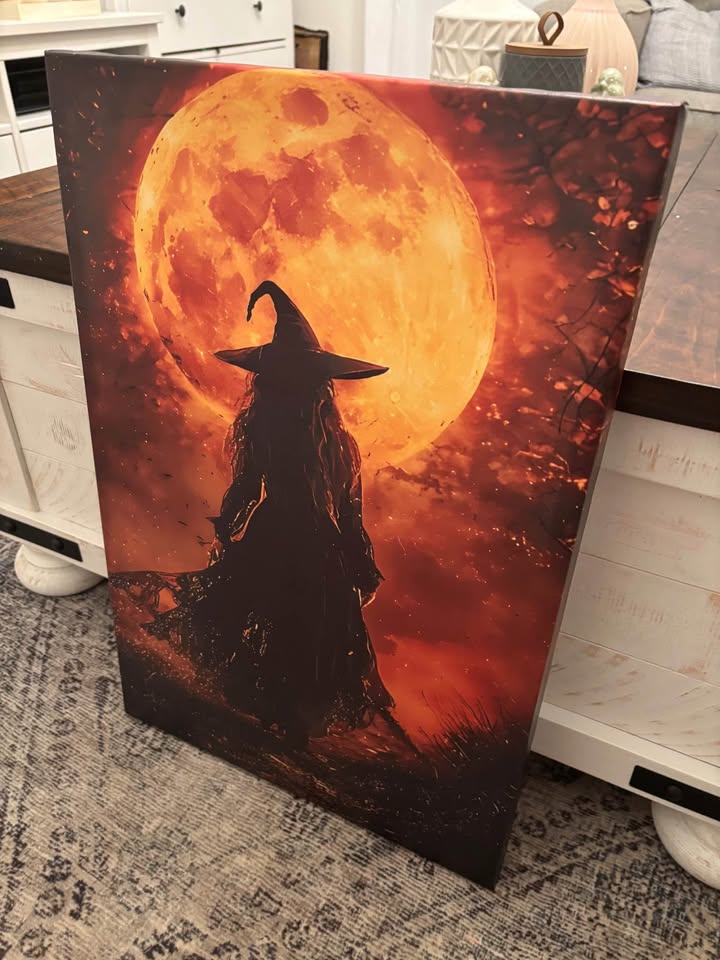 Golden Moon Witch Canvas-Ready To Hang - photo 3