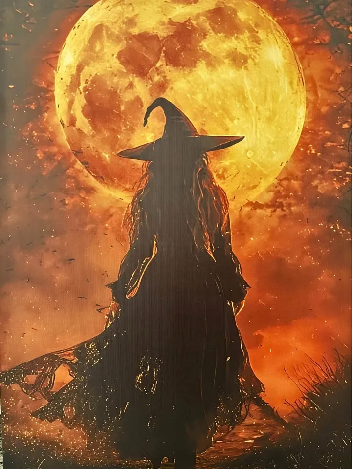 Golden Moon Witch Canvas-Ready To Hang image indicator(4)