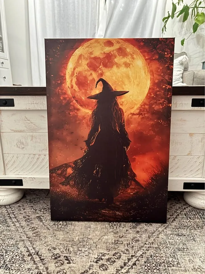 Golden Moon Witch Canvas-Ready To Hang image indicator(5)