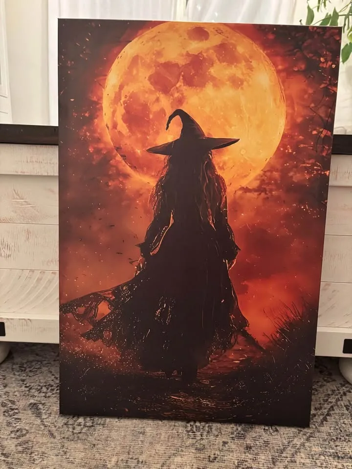 Golden Moon Witch Canvas-Ready To Hang image indicator(6)