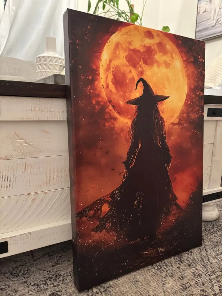 Golden Moon Witch Canvas-Ready To Hang image indicator(8)