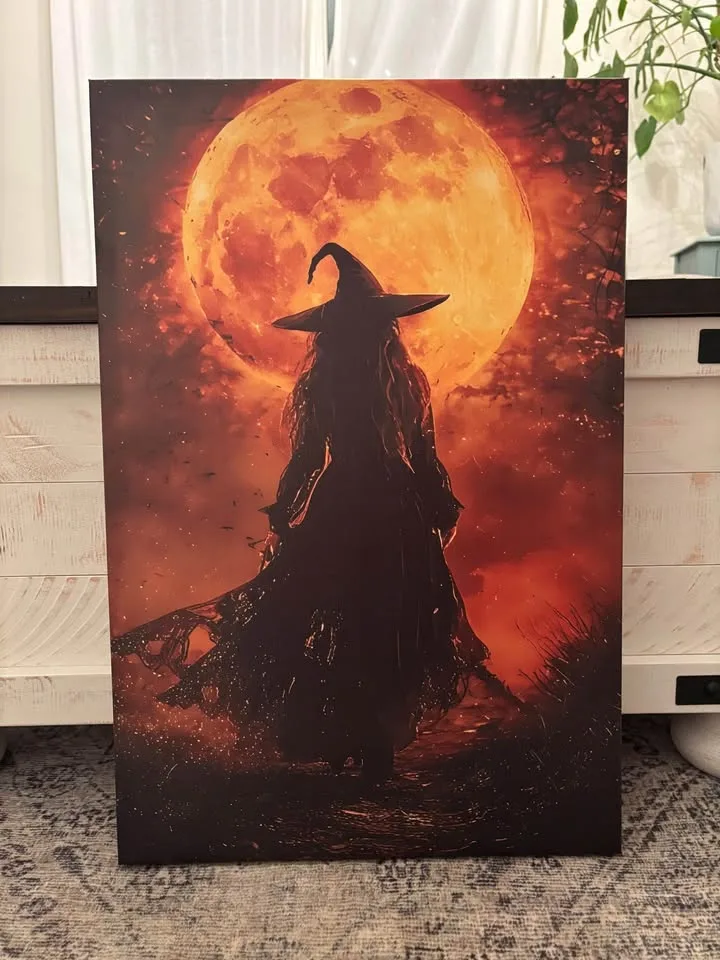 Golden Moon Witch Canvas-Ready To Hang image indicator(9)