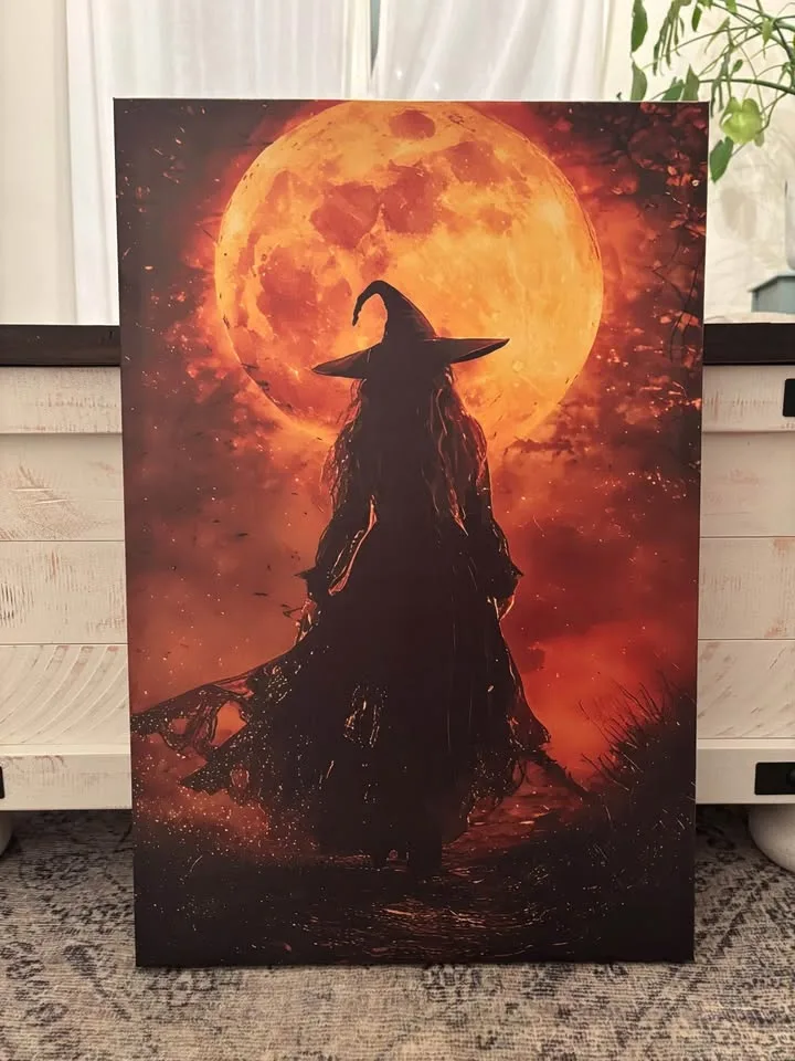 Golden Moon Witch Canvas-Ready To Hang image indicator(10)