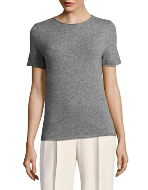 100% Premium Cashmere Theory Short Sleeve Top Sweater