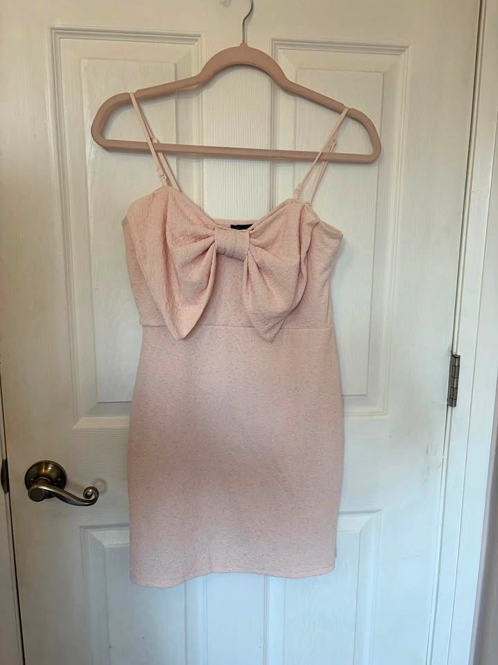 CLOSET CLEANOUT - Pink Bow Mini Dress
