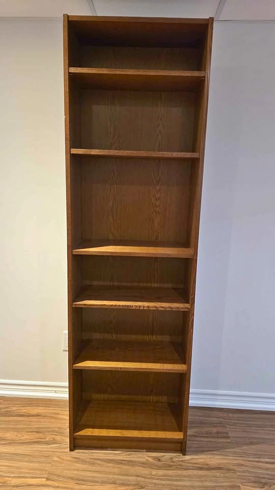 Brown Oak Wood Bookcase