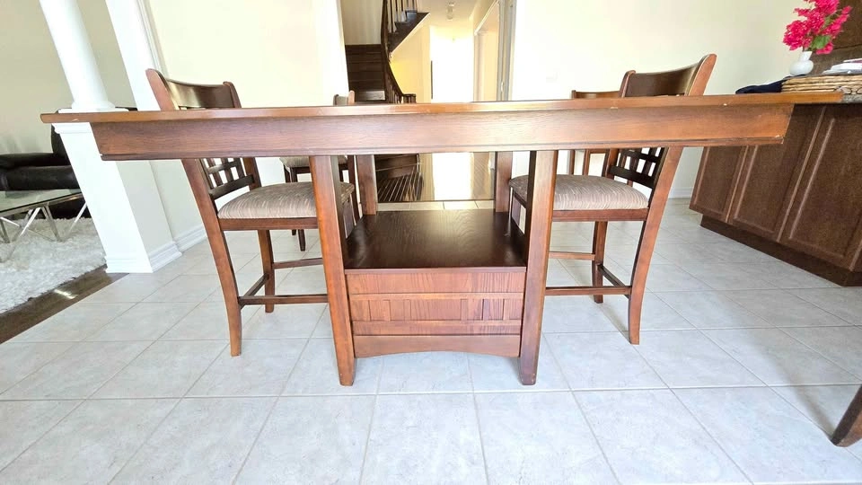 Counter Height Dining Table with 8 Chairs and Storage Base - photo 3