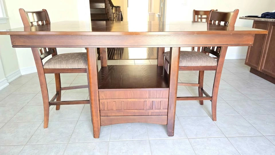 Counter Height Dining Table with 8 Chairs and Storage Base - photo 4