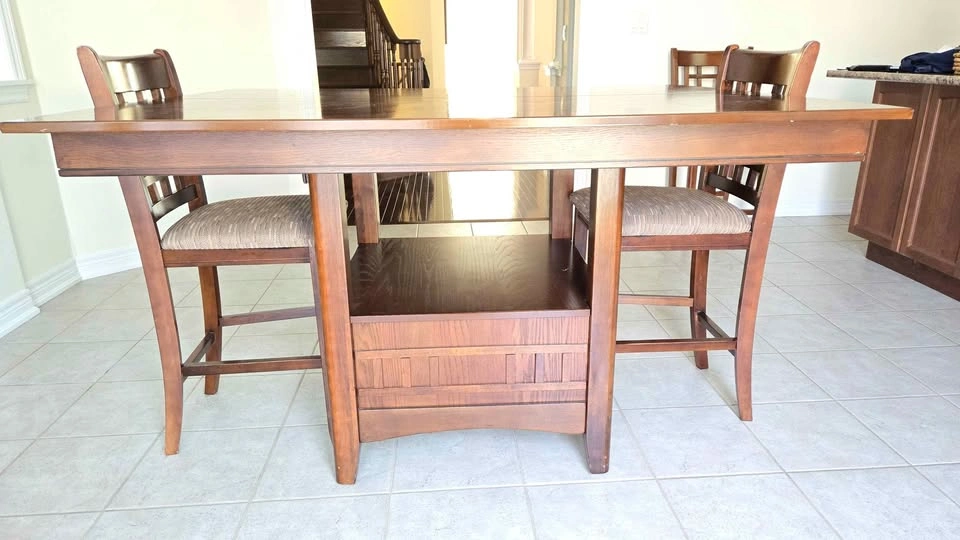 Counter Height Dining Table with 8 Chairs and Storage Base - photo 5