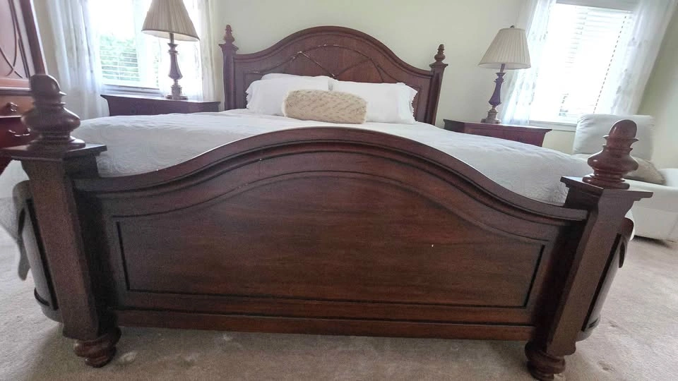 King Size Wooden Sleigh Bed Frame - photo 2