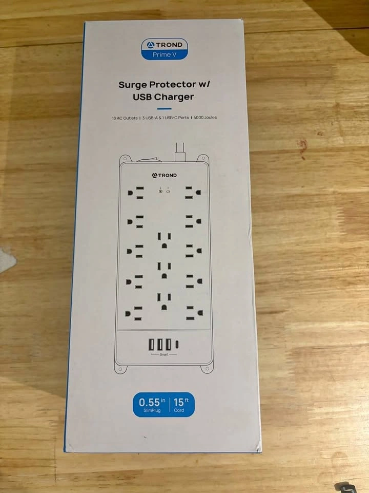 TROND Prime V Surge Protector w/ USB-C - Brand New