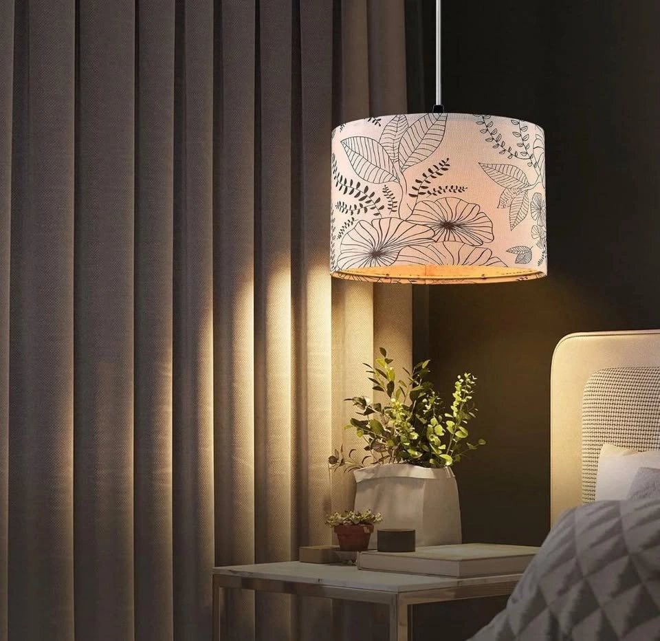 Plug-In Pendant Lamps with Fabric Shades - New - photo 2