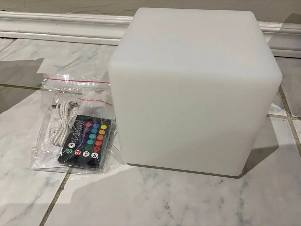 RGB LED Cube Mood Lamp with Remote - New