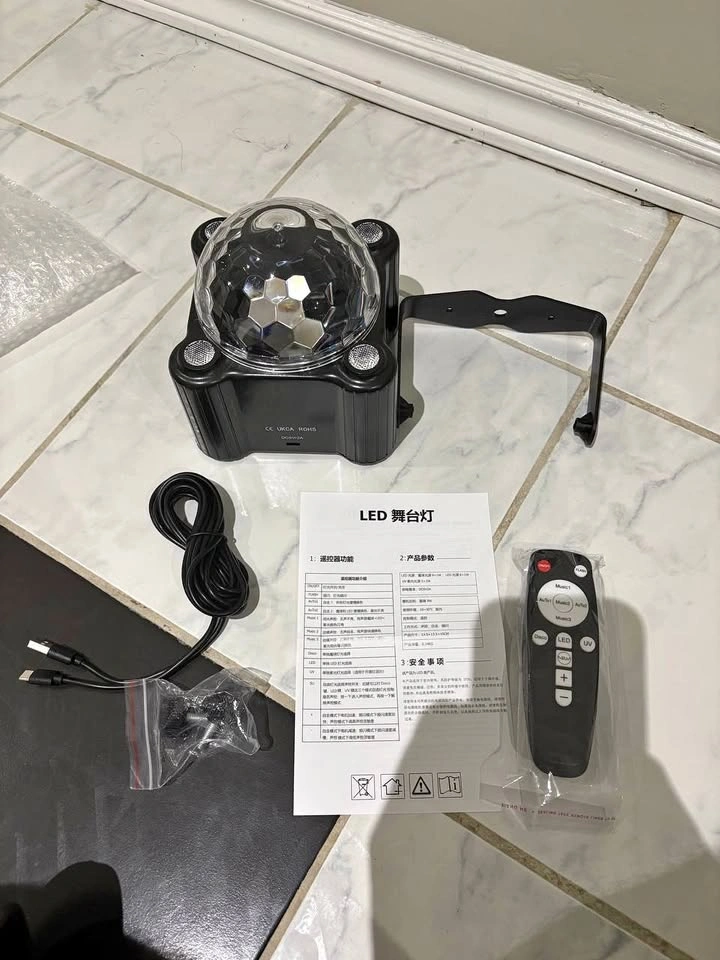 RGB + UV LED Party Light with Remote - New