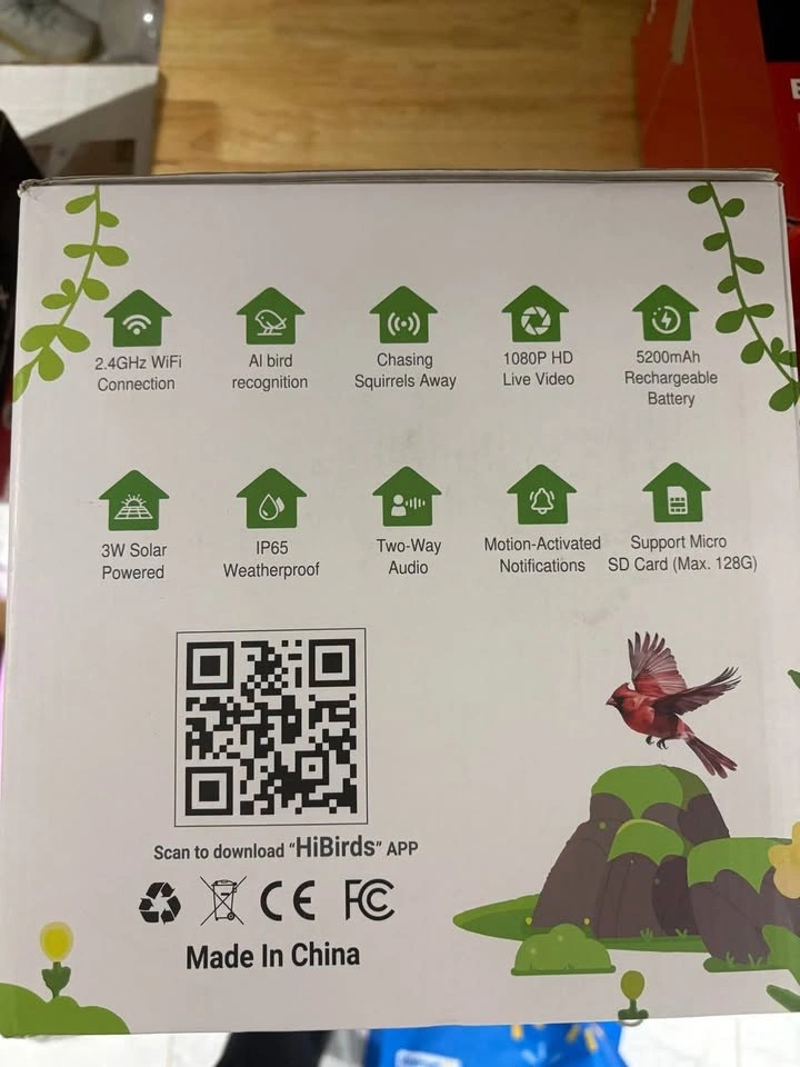 AI Smart Bird Feeder Camera - 1080P, Solar, Brand New - photo 2
