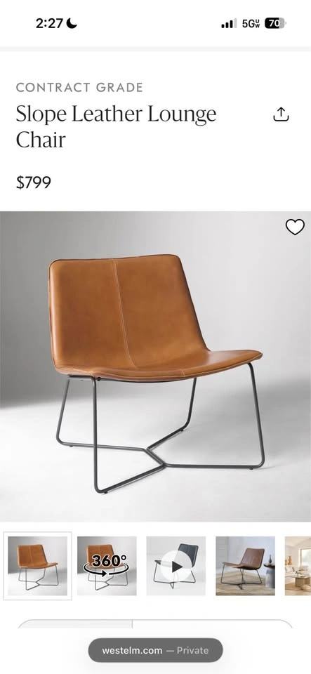 West Elm Slope Chair - photo 3