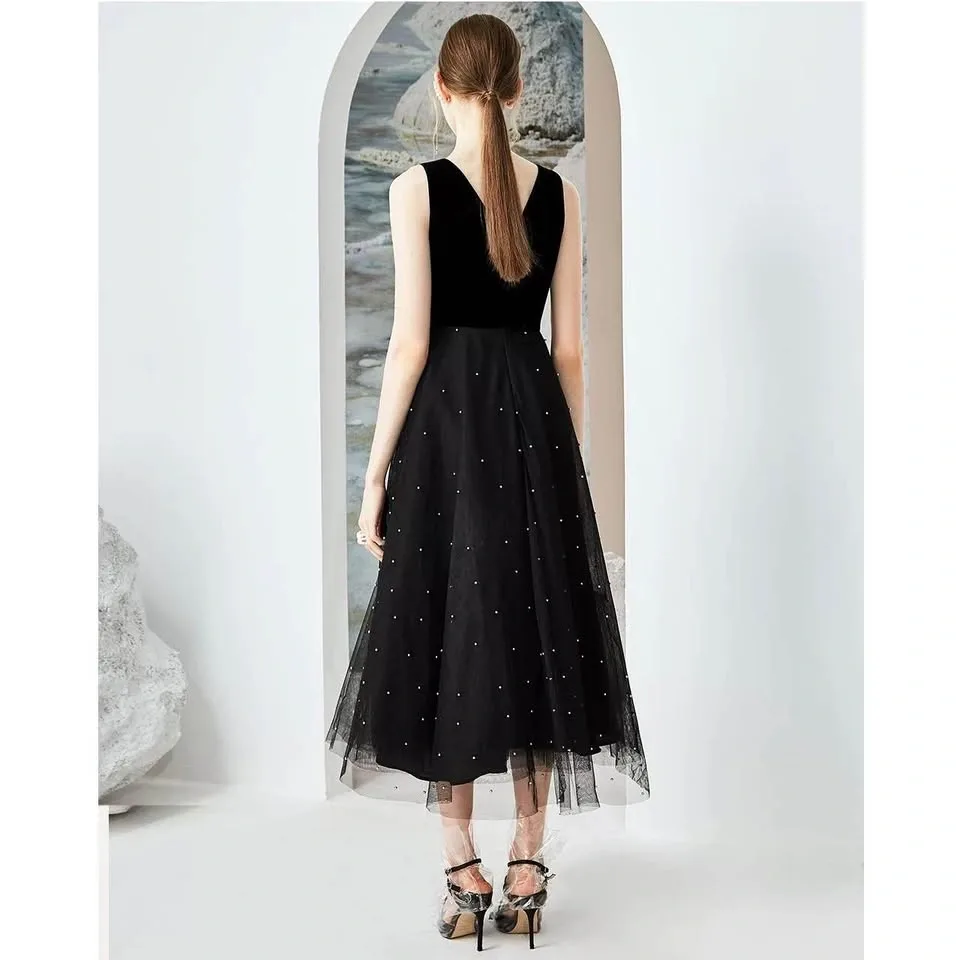New Black Velvet Midi Dress - photo 2