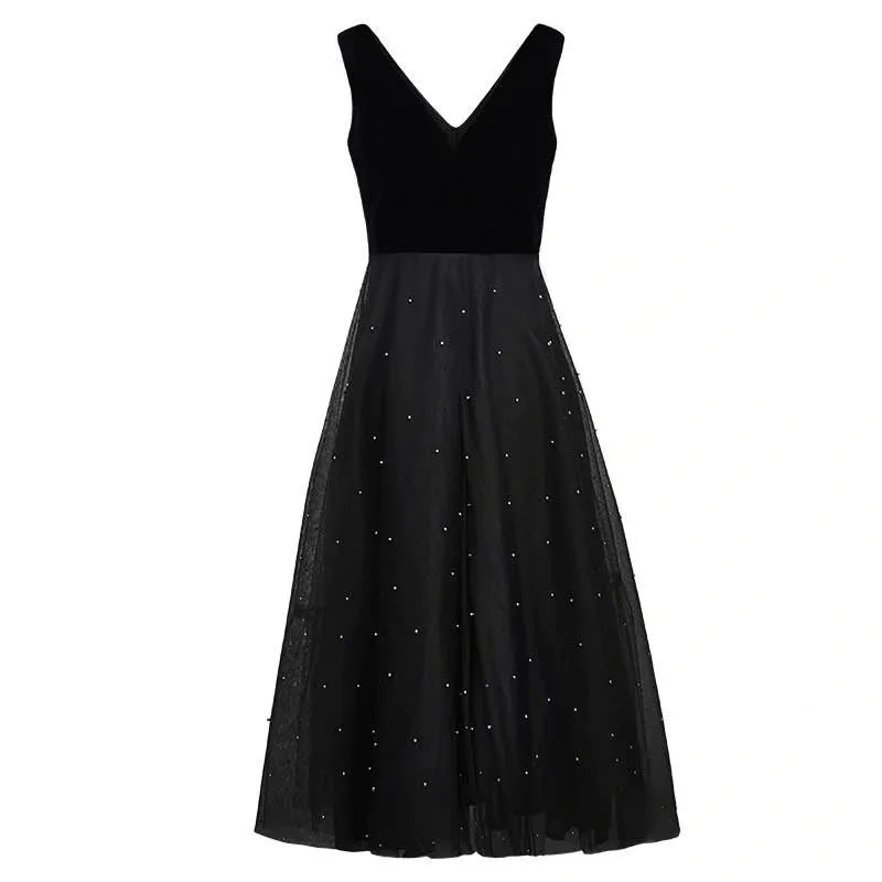 New Black Velvet Midi Dress - photo 3