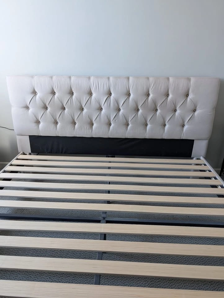 King Wood Bed Frame + 12" Mattress + 2 FREE Large Foam Pillows - photo 3