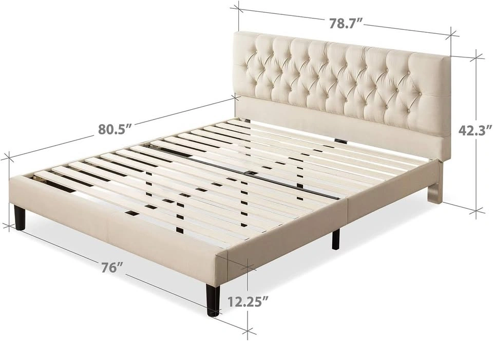 King Wood Bed Frame + 12" Mattress + 2 FREE Large Foam Pillows - photo 5
