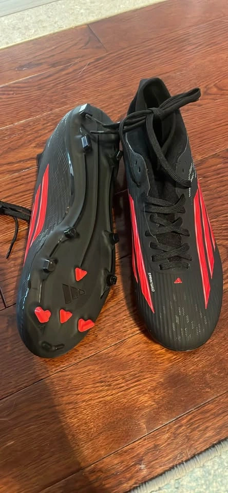 adidas F50 League Mid FG/MG Soccer Cleats - Core Black/Lucid Red - photo 2