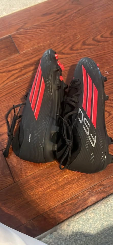 adidas F50 League Mid FG/MG Soccer Cleats - Core Black/Lucid Red - photo 3