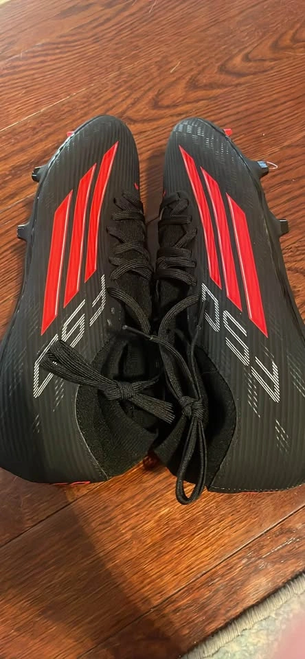 adidas F50 League Mid FG/MG Soccer Cleats - Core Black/Lucid Red - photo 4