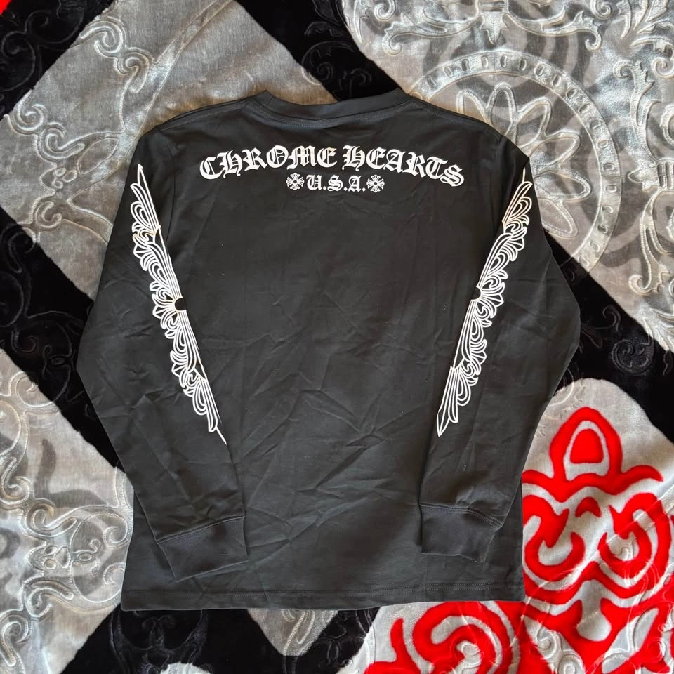 Black Chrome Hearts Longsleeve - Size S - photo 3