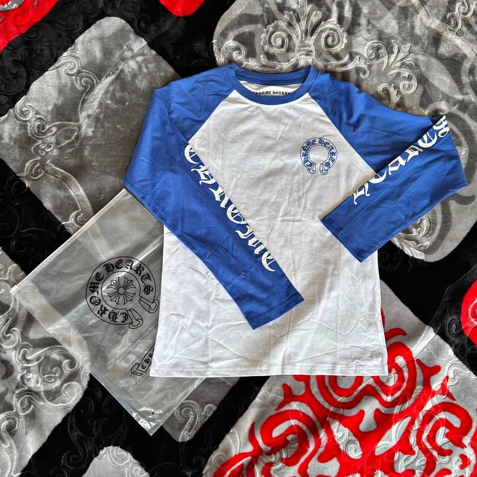 Blue Chrome Hearts Baseball Longsleeve - Size M