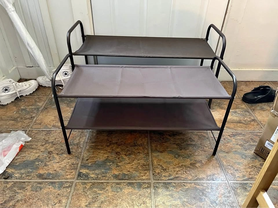 Brown shoe racks