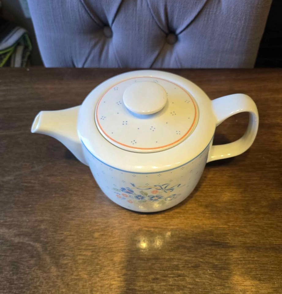 Country Corn Flower Vintage Teapot - photo 2