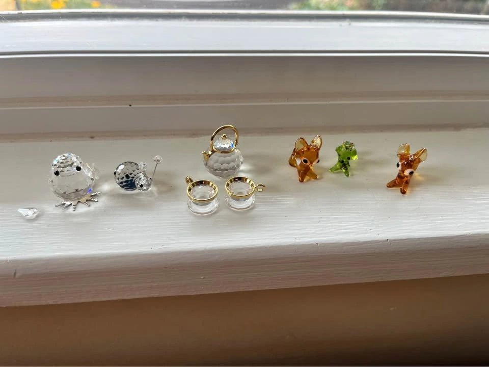 Vintage Miniature Crystal & Hand Blown Glass Figurine Lot - 8 Pi - photo 3