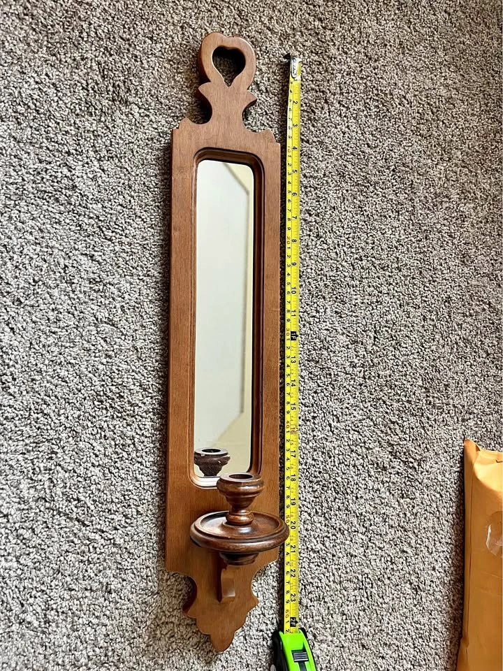 Tell City Chair Co. Wood Wall candle Sconce Mirror