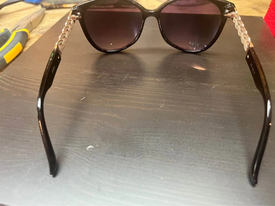 Black Sunglasses with Rose Gold Braided Temples - photo 2