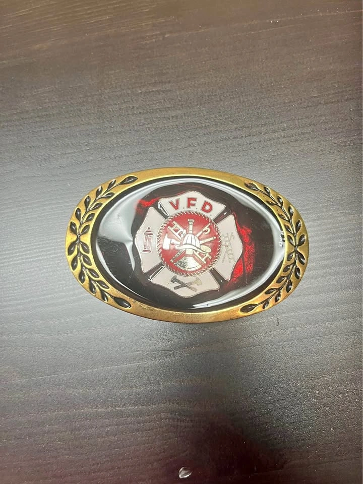 Heritage Buckles V.F.D. Solid Brass Belt Buckle