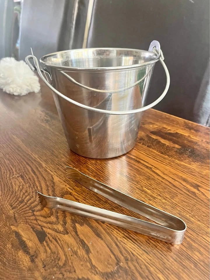 Stainless Steel Ice Bucket with Tongs