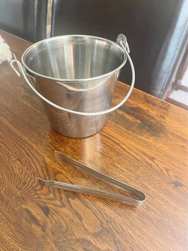 Stainless Steel Ice Bucket with Tongs - photo 2