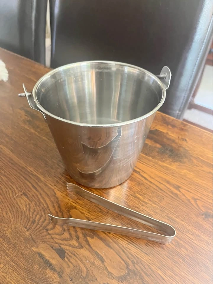 Stainless Steel Ice Bucket with Tongs - photo 4