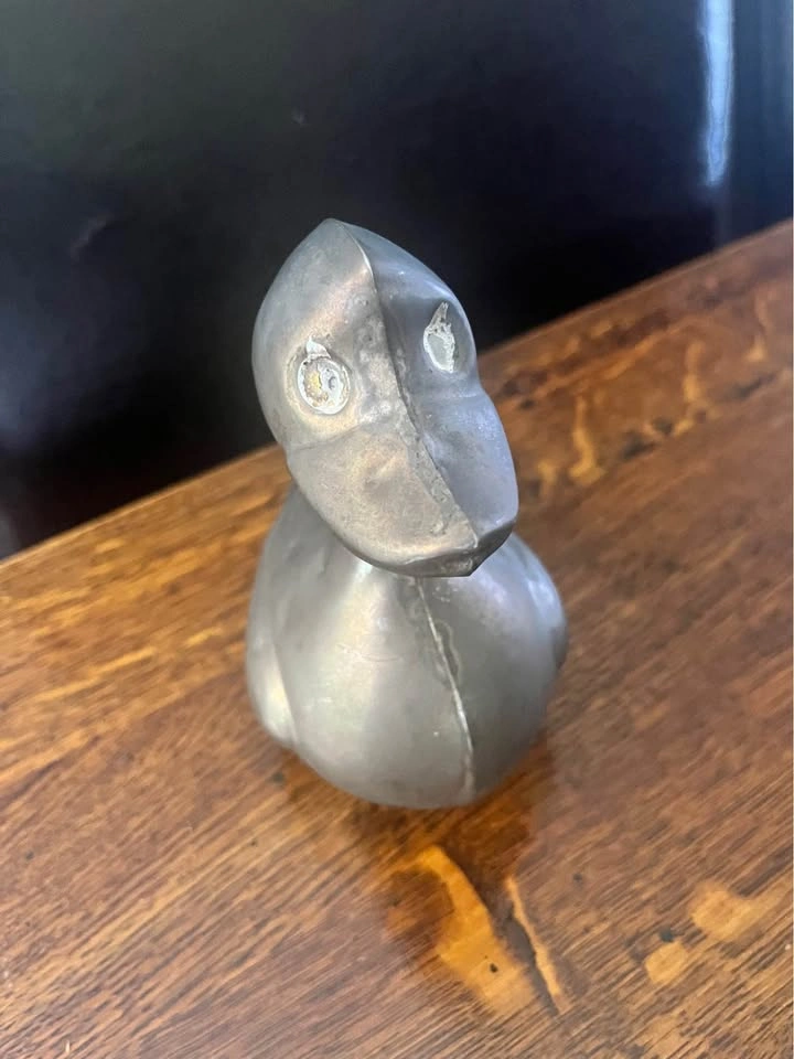 Vintage Silver-Plated Duck Coin Bank - photo 4
