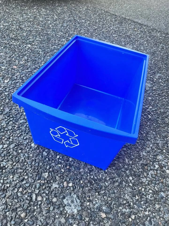 Blue Plastic Recycling Bin