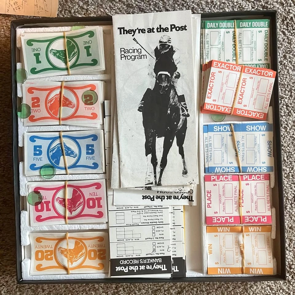 They're at the Post Horse Racing Board Game - Vinyl Record Game