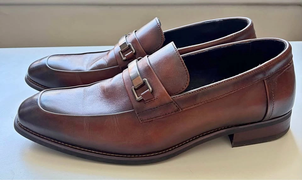 La Milano Men’s Brown Leather Bit Loafers