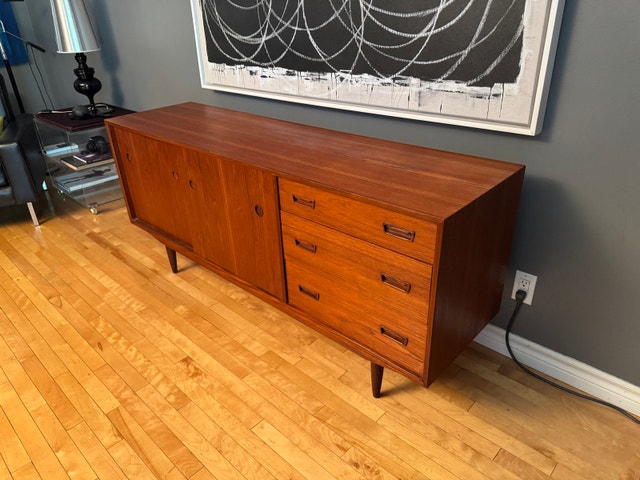 MCM Teak sideboard credenza by R Huber - 68"x18"x29" - photo 3