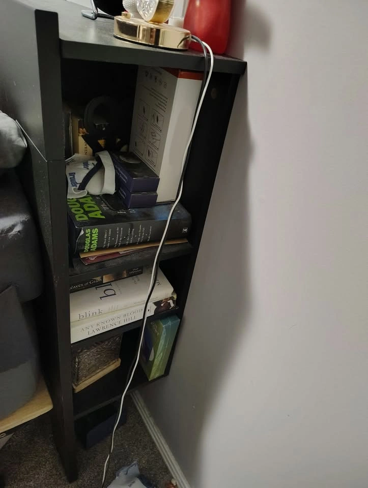 IKEA BRIMNES king size headboard with storage shelves - photo 2