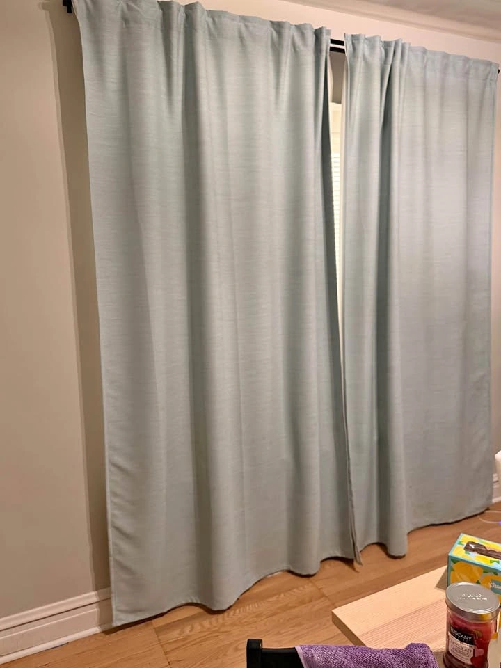 Blue curtains from ikea
