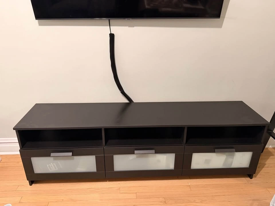 BRIMNES black glass door tv stand - photo 4