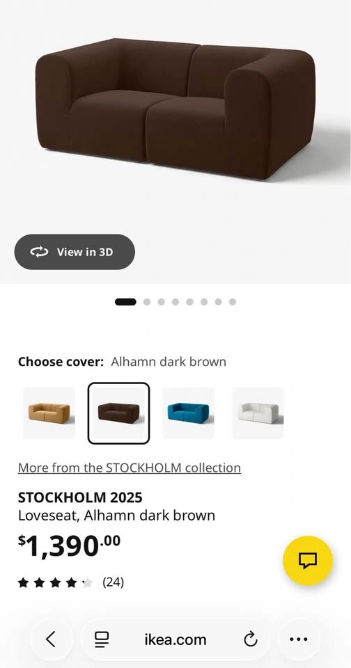 Ikea STOCKHOLM Loveseat - photo 2