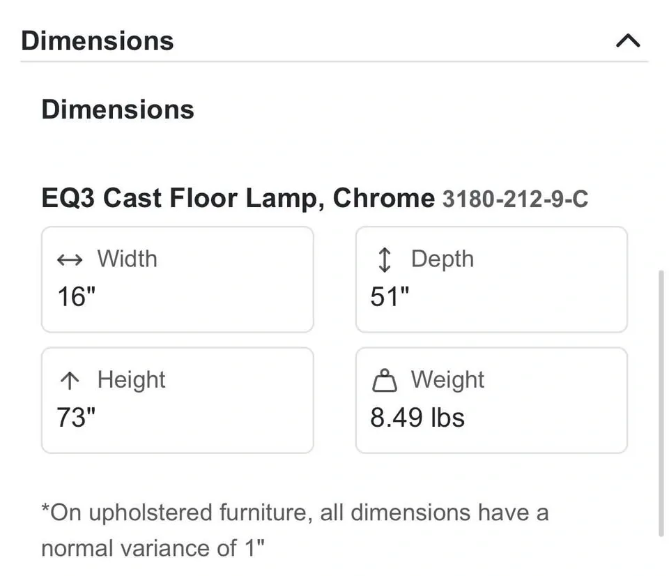 EQ3 Cast Floor Lamp, Chrome - photo 3
