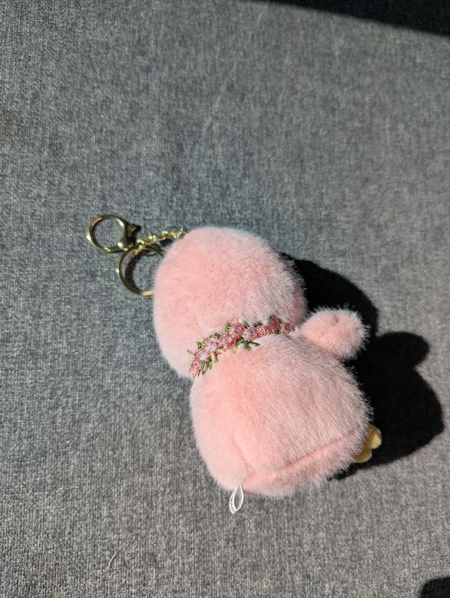 Pink Penguin Plush Keychain - photo 3